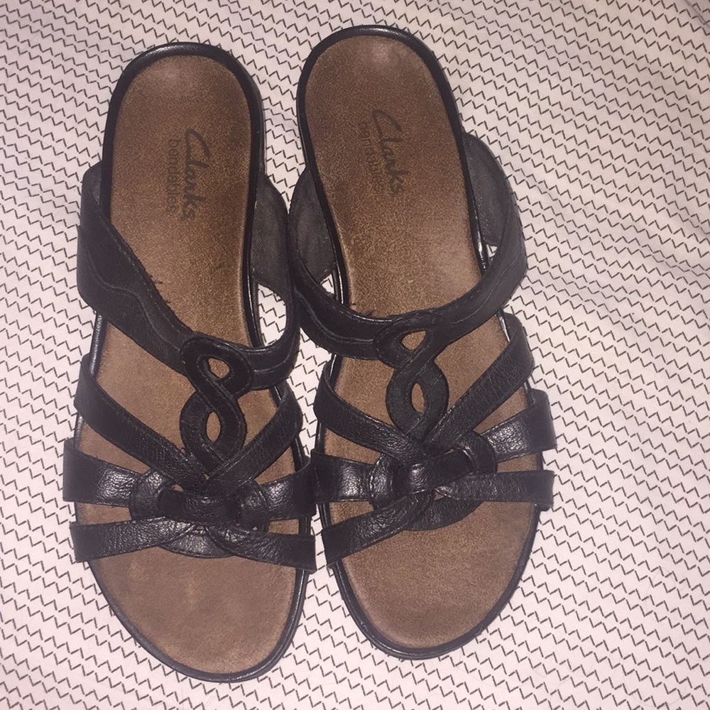 🚗 Clarks Bendables Black Leather Sandal